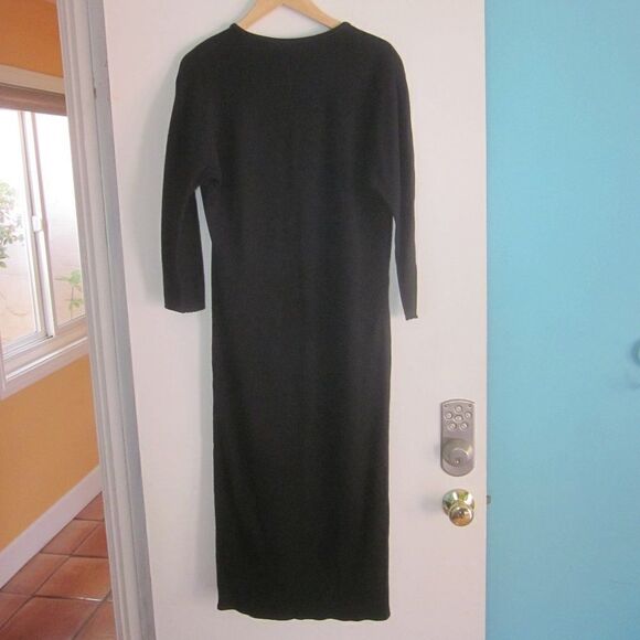 Isabel Marant Womens Size 42 Black Midi Sheath Dress of Mixed Materials Fits M - Picture 8 of 12